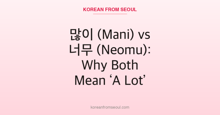 많이 (Mani) vs 너무 (Neomu): Why Both Mean ‘A Lot’