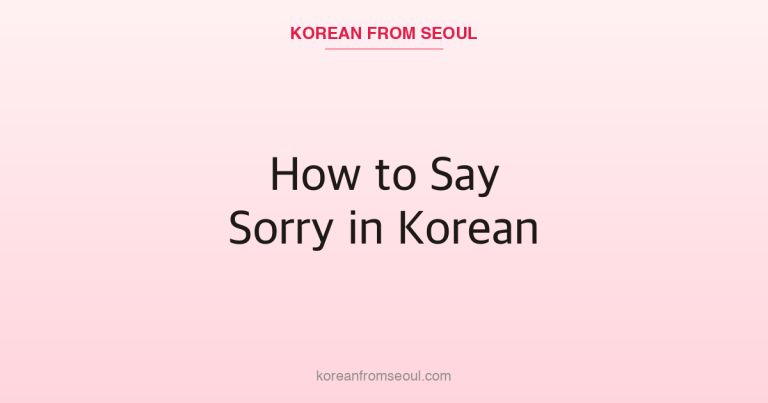 How to Say Sorry in Korean: Mianhae, Joesonghamnida, and the Register Trap